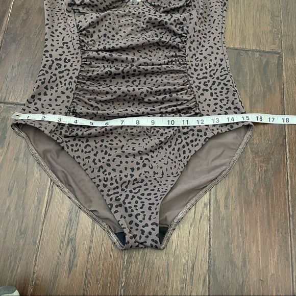 Calvin Klein leopard print One Piece swimsuit brown black spots size 8 - Picture 5 of 6